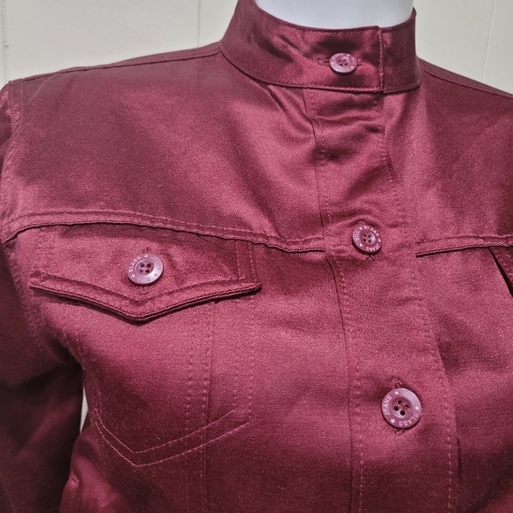 Bill Blass Maroon Sz M Jacket w/pockets - Picture 7 of 15